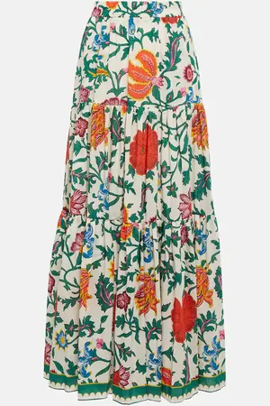 La DoubleJ Big tiered cotton and silk maxi skirt