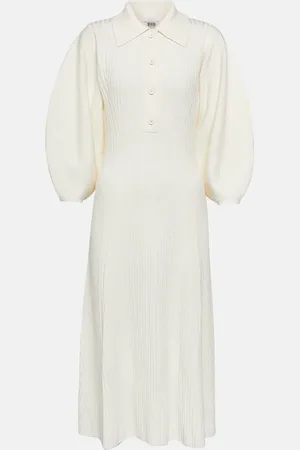 Chloé Ribbed-knit wool midi dress