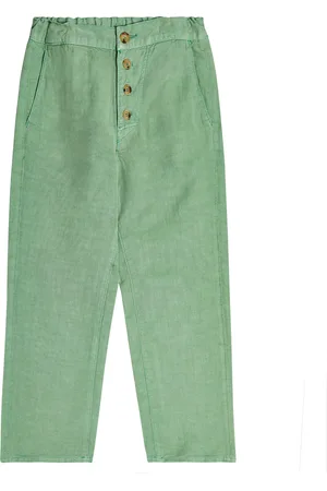 Caramel Erodium linen-blend pants