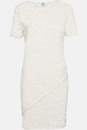 Totême Open-knit cotton-blend minidress