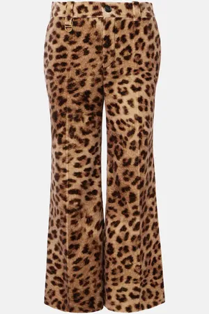 Chloé Leopard-print cotton velvet flared pants