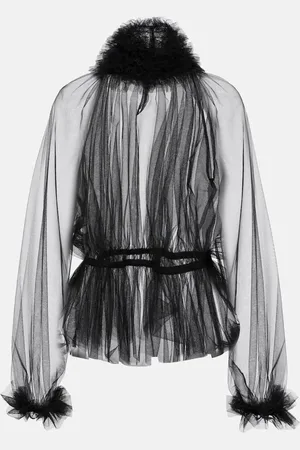 Dolce & Gabbana Ruffle-trimmed tulle blouse