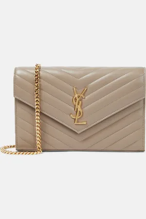 Saint Laurent Cassandre matelassÃ© leather wallet on chain