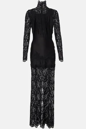 Paco rabanne Lace-trimmed maxi dress