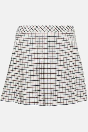 Tory Burch Checked pleated jersey tennis skirt