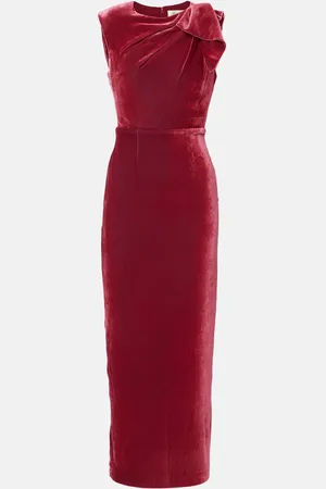 Roland Mouret Bow-detail velvet maxi dress