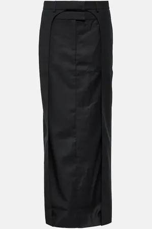 AYA MUSE Fera pleated wool maxi skirt
