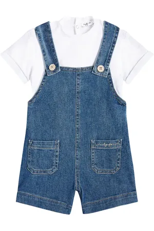 Il gufo Baby cotton-blend T-shirt and overalls set