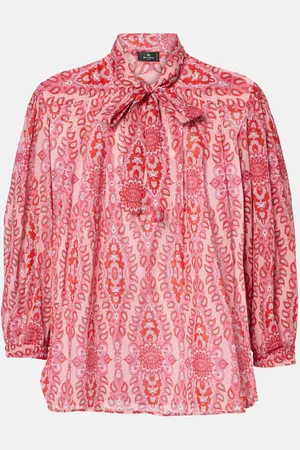 Etro Paisley tie-neck cotton blouse