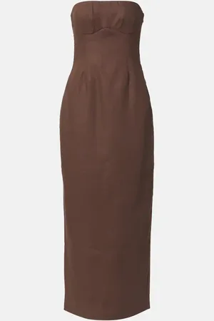 SIR Evalita linen bustier maxi dress