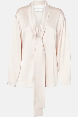 Victoria Beckham Tie-neck satin blouse