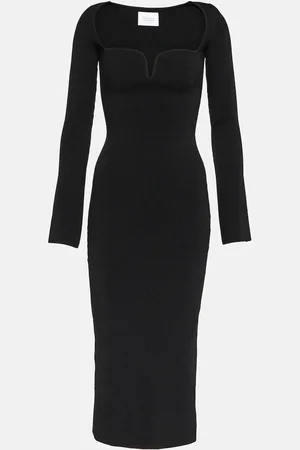 GALVAN Gaia ribbed-knit midi dress