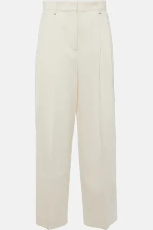 Totême High-rise silk and cotton wide-leg pants