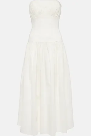 TOVE Lauryn strapless cotton-blend midi dress