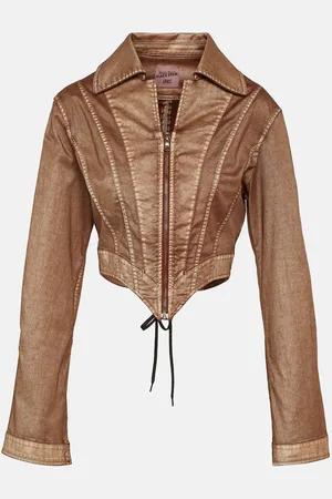 Jean Paul Gaultier X KNWLS cropped denim corset jacket