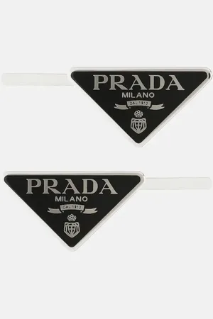 Prada Set of 2 logo hair clips
