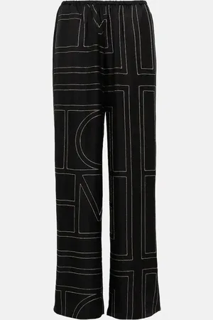 Totême Logo wide-leg silk pants