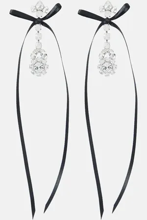 Simone Rocha Bow-detail embellished drop earrings