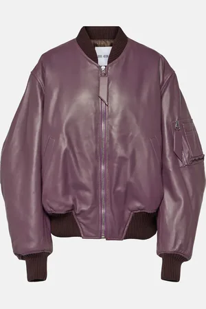 The Attico Anja leather bomber jacket