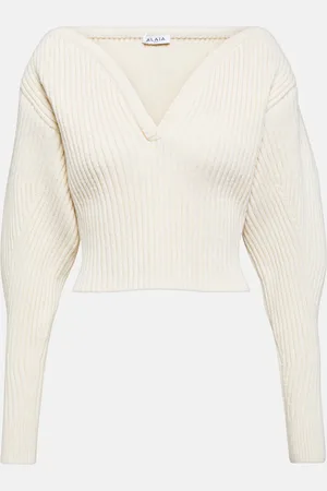 Alaïa Ribbed-knit wool-blend sweater