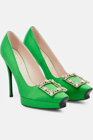 Roger Vivier Flower Strass satin platform pumps