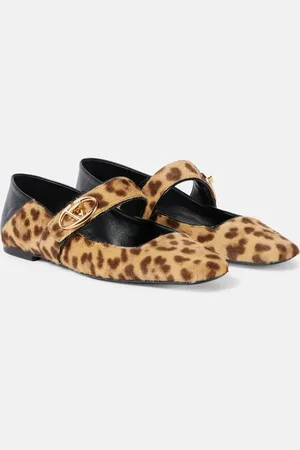 VALENTINO GARAVANI VLogo Locker leopard-print Mary Jane flats