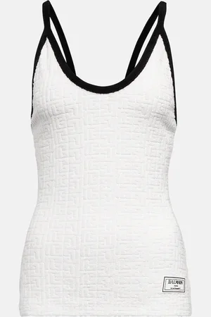 Balmain Monogram cotton-blend tank top