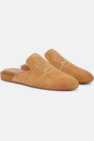 Christian Louboutin Navy Coolito Donna suede slippers