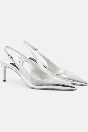 Dolce & Gabbana Metallic leather slingback pumps