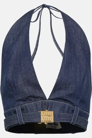 Miu Miu Embellished denim bralette