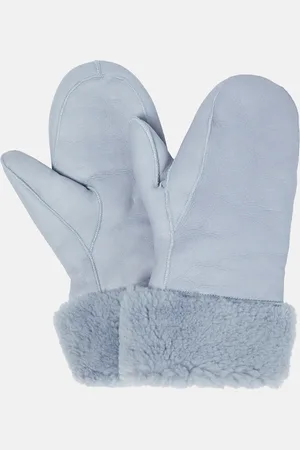YVES SALOMON Shearling-trimmed leather mittens