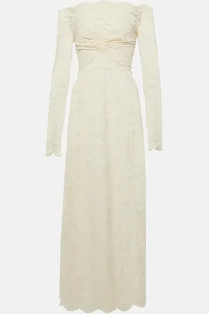 Paco rabanne Off-shoulder lace maxi dress