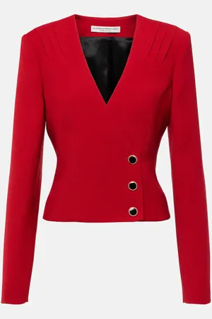 Alessandra Rich Pleated wool blazer