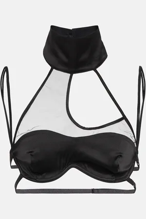 Didu Mesh-paneled satin bralette