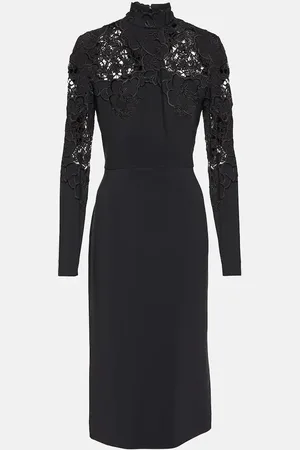 Elie saab Lace-trimmed midi dress