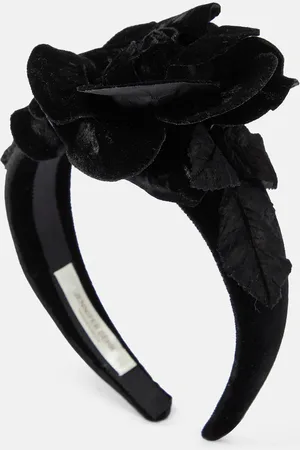 Jennifer Behr Kindra floral-appliquÃ© velvet headband