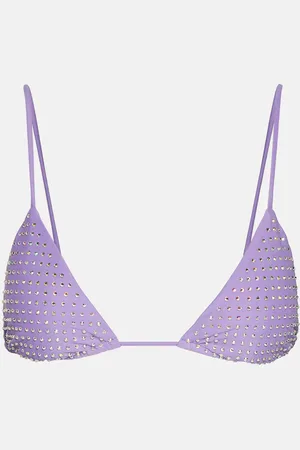 Self-Portrait Embellished bikini top