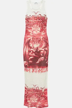 Jean Paul Gaultier Striped printed cotton-blend jersey maxi dress
