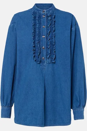 VALENTINO Ruffled denim blouse