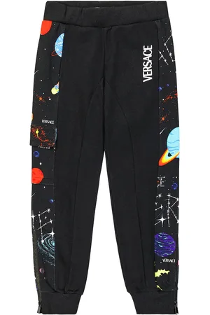 VERSACE Printed cotton jersey sweatpants