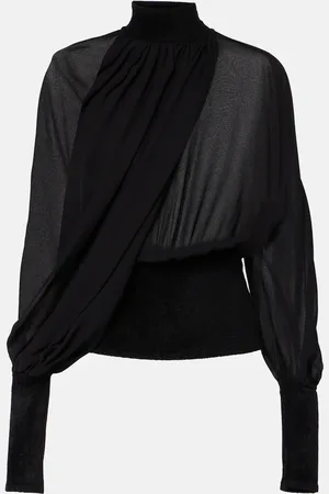 Alaïa Draped georgette blouse