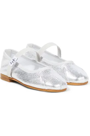 Il gufo Metallic leather ballet flats