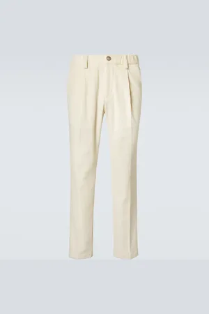 HERNO Cotton and cashmere velvet slim pants