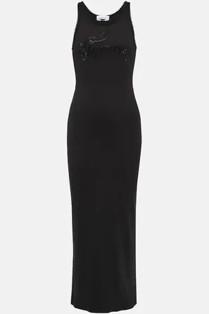 BLUMARINE Logo cotton-blend maxi dress