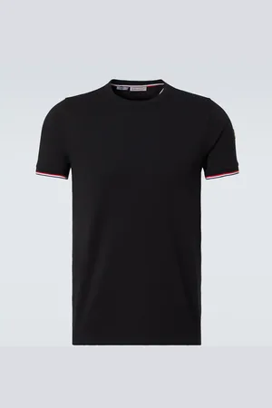Moncler Tricolor cotton-blend jersey T-shirt
