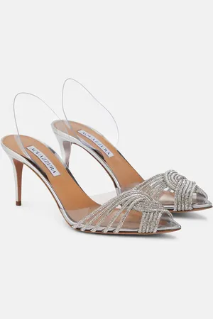 Aquazzura Gatsby 75 embellished slingback pumps