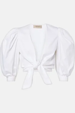 Adriana Degreas Cotton-blend crop top