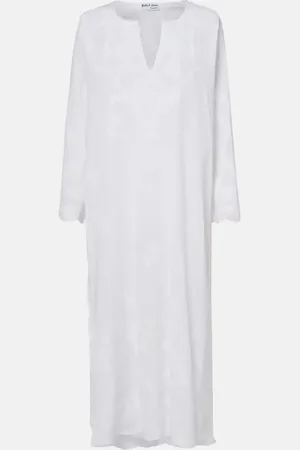 Juliet Dunn Embroidered cotton kaftan