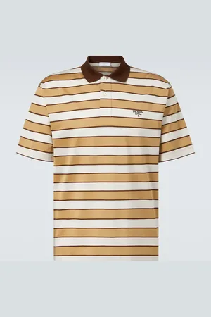 Prada Striped cotton polo shirt