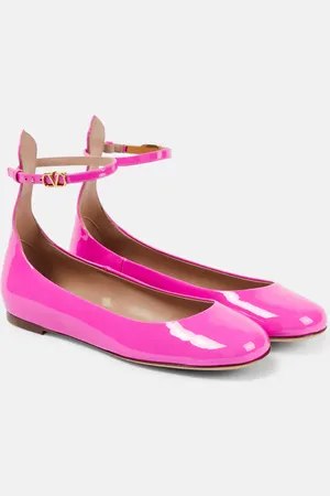 VALENTINO GARAVANI Tan-Go patent leather ballet flats